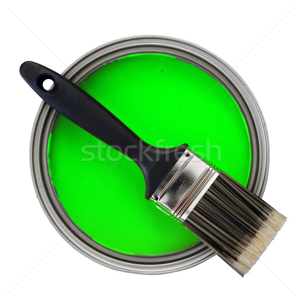 Grünen malen Pinsel weiß Kunst Raum Stock foto © mblach