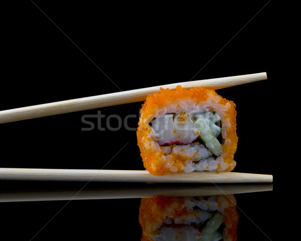 [[stock_photo]]: Sushis · baguettes · poissons · riz · manger · fraîches