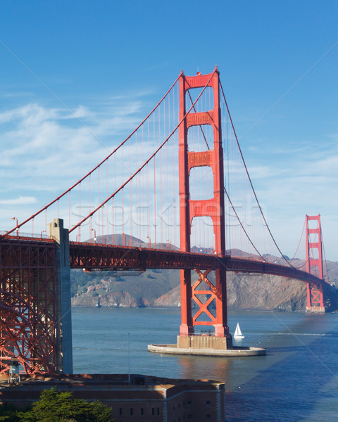 Golden Gate híd San Francisco égbolt utazás kábel piros Stock fotó © mblach