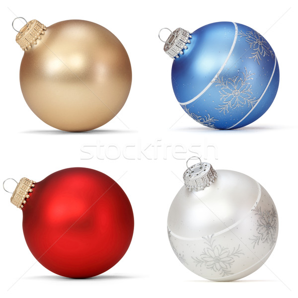 Christmas ingesteld bal goud witte Stockfoto © mblach