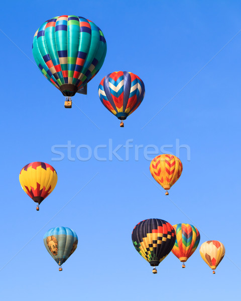 Hot powietrza balony Błękitne niebo niebo sportu Zdjęcia stock © mblach