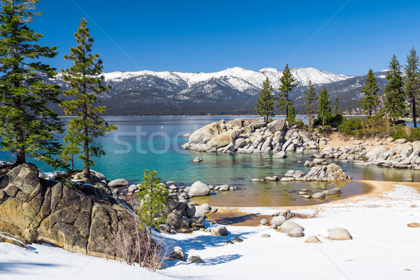 See Ansicht Nevada Berge Wasser Schnee Stock foto © mblach