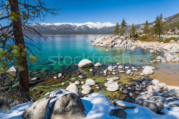 See Ansicht Nevada Berge Wasser Schnee Stock foto © mblach