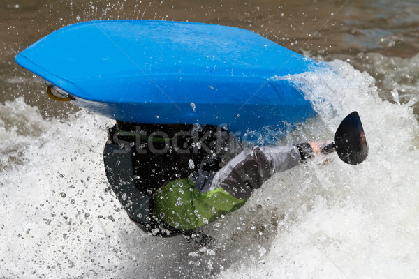 Férfi kajak gyorsúszás verseny víz egészség Stock fotó © mblach
