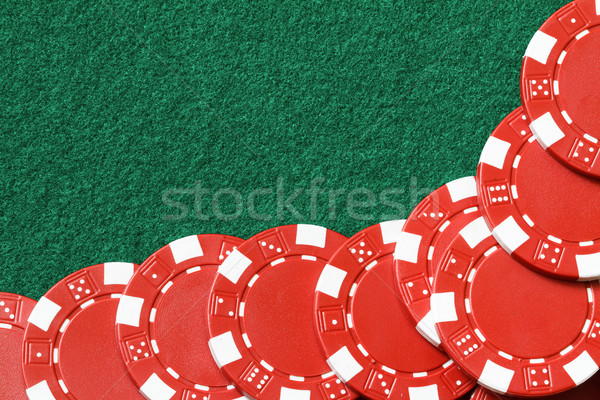 Stockfoto: Poker · chips · Rood · tabel · groene · leuk · financieren