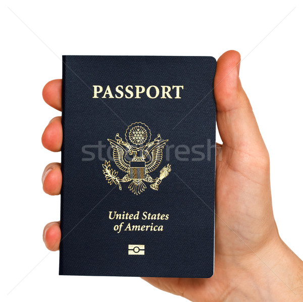 Passaporte mão branco negócio mundo segurança Foto stock © mblach