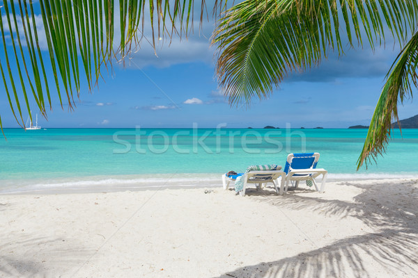 Tropikalnej plaży tropikalnych biały piasek plaży charakter krajobraz Zdjęcia stock © mblach