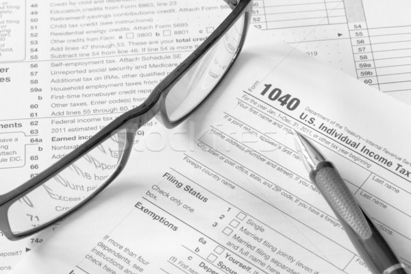 Foto d'archivio: Fiscali · forma · 1040 · business · carta · pen