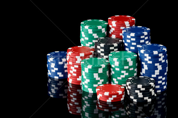 Poker chips zwarte leuk financieren kleur poker Stockfoto © mblach