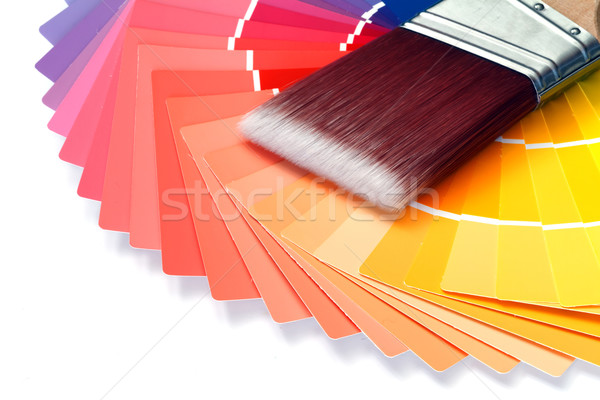 Farbe Pinsel weiß Haus Design Hintergrund Stock foto © mblach