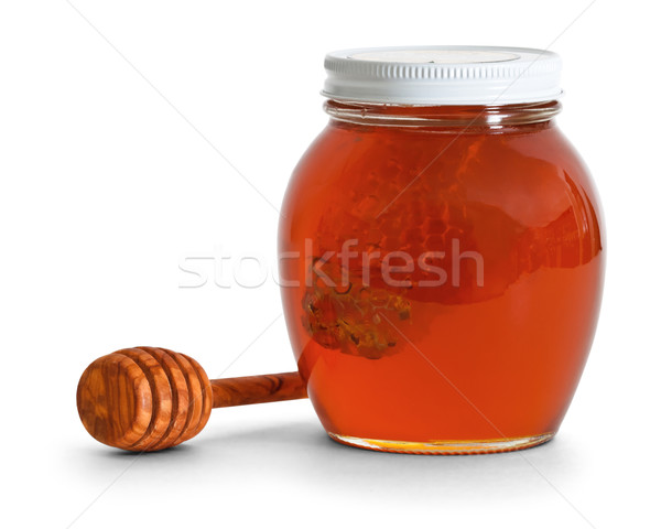 honey with dipper Stock photo © mblach