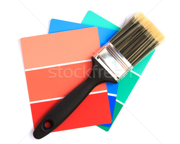 Stock photo: color swatches with paintbrush