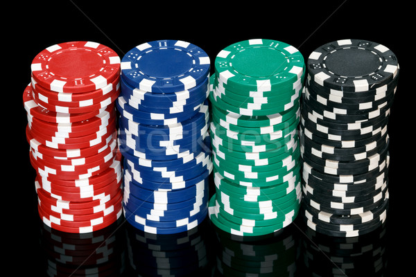 Poker chips nero divertimento finanziare colore poker Foto d'archivio © mblach