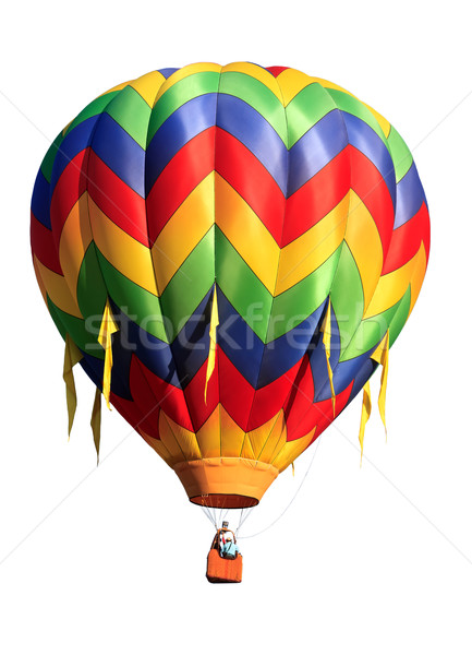 Heißluftballon farbenreich isoliert weiß Sport Stock foto © mblach