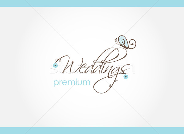 Kwiatowy ślub dekoracji projektowanie logo elegancki vintage Zdjęcia stock © mcherevan