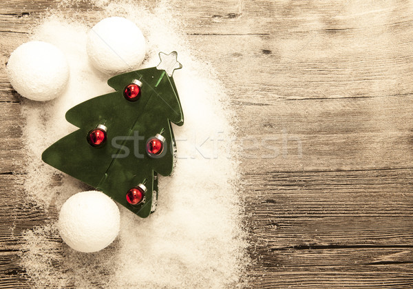 Foto stock: Postal · árbol · de · navidad · Navidad · nieve