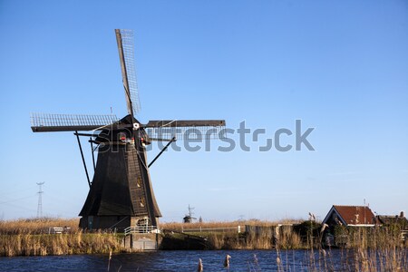 Foto stock: Holandês · moinho · de · vento · velho · moinho · giz · farinha