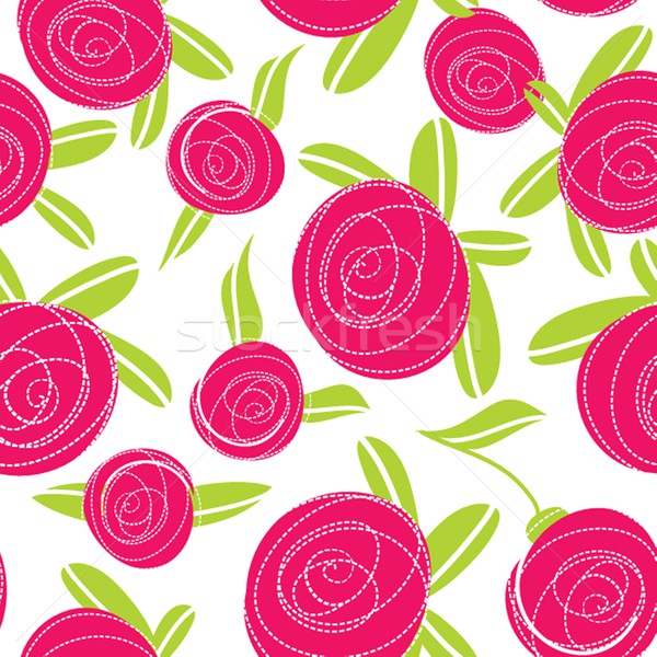 Stock photo: Seamless pattern with abstract rose flowers.
