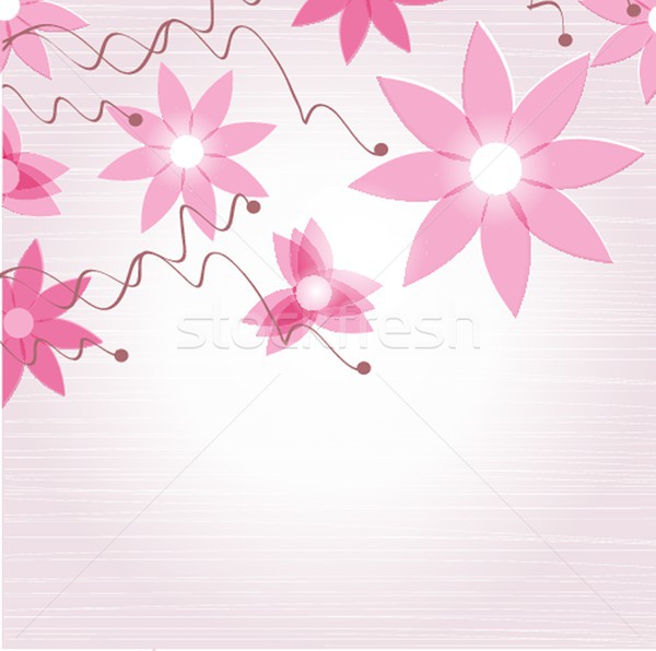 Vintage floral card with handdrawn flowers Stock photo © mcherevan