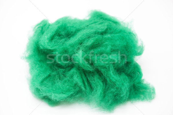 Emerald  green piece of Australian sheep wool Merino breed close-up on a white background Stock photo © mcherevan