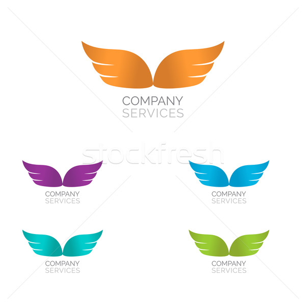 Resumen simple alas logo vector icono Foto stock © mcherevan