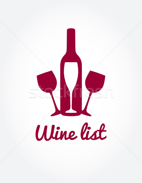 Wine list design templates with different wine bottles and glasses.  Stock photo © mcherevan