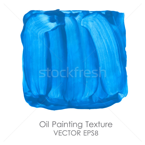 Blue square. Grunge blue paint square for your design. Abstract bright oil painted background. Stock photo © mcherevan