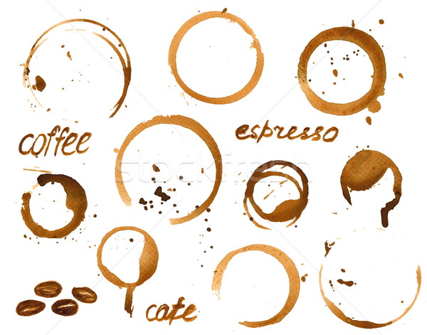 Vector illustration of coffee cup stains.  Stock photo © mcherevan