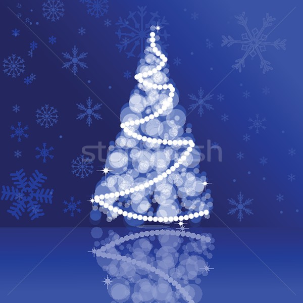 Christmas card in blue colors Stock photo © mcherevan