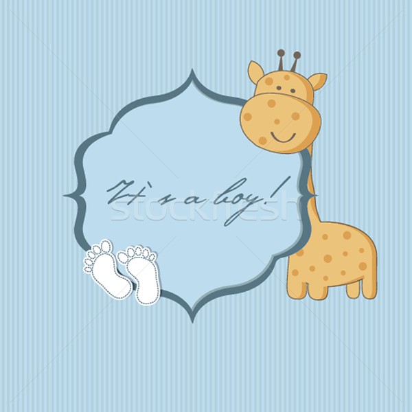 Baby boy arrival announcement card. Stock photo © mcherevan