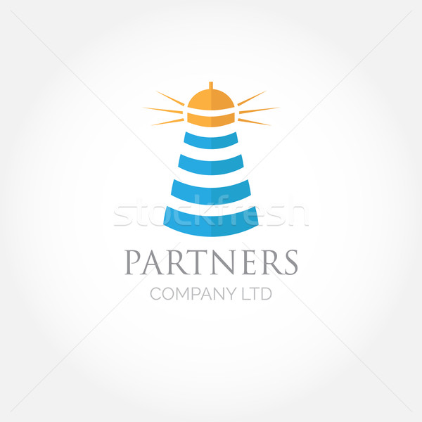 Logo icon vuurtoren grafisch ontwerp ontwerp Stockfoto © mcherevan