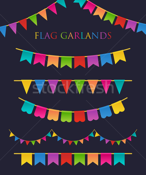 Vector Illustration of Colorful Garlands Stock photo © mcherevan