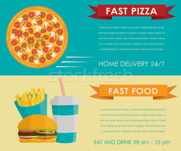 Fast food concept banner Stock photo © mcherevan