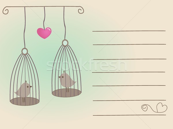 Birds couple in love. Vector illustration Stock photo © mcherevan