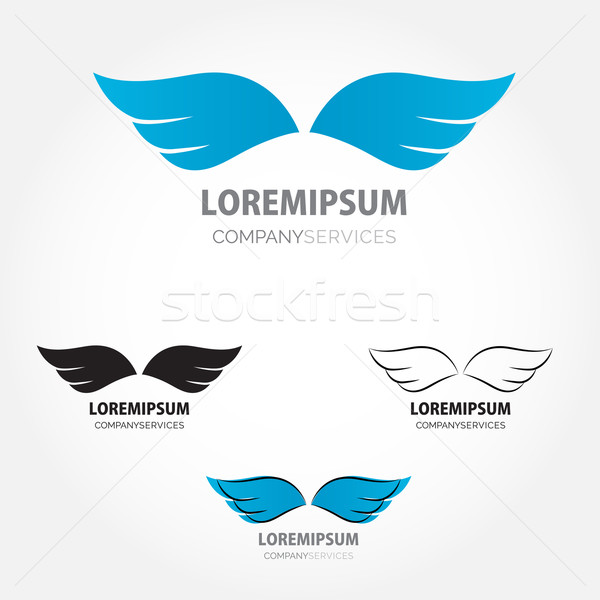 Vleugels abstract eenvoudige logo vector Stockfoto © mcherevan