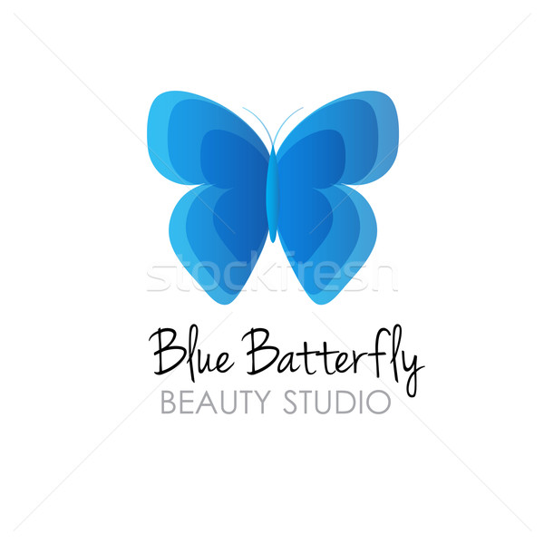 Blue butterfly logo beauty studio Stock photo © mcherevan