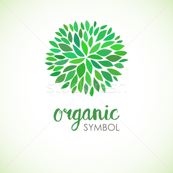 Floral logo design template. Green life and organic ornamental concept.  Stock photo © mcherevan