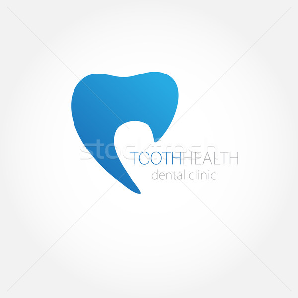Stock photo: Dental clinic logo with blue tooth icon.