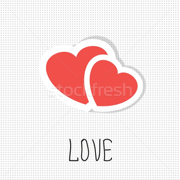 Two paper hearts. Vector card with place for text. Stock photo © mcherevan