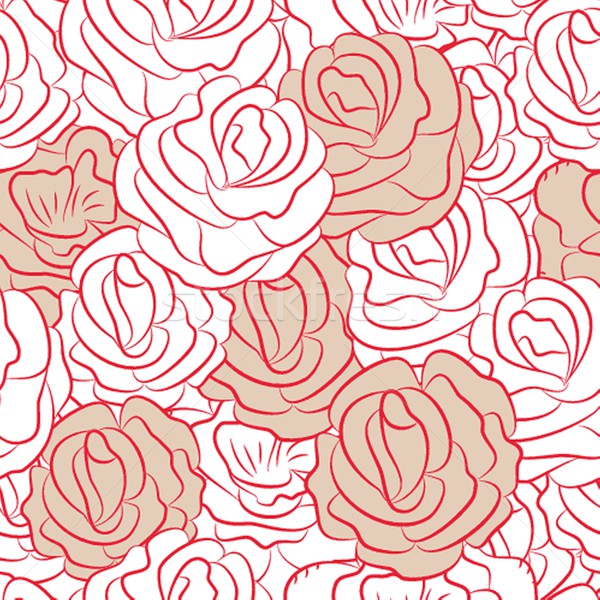 Elegant flowers seamless pattern. Vector illustration in pastel pink colors Stock photo © mcherevan