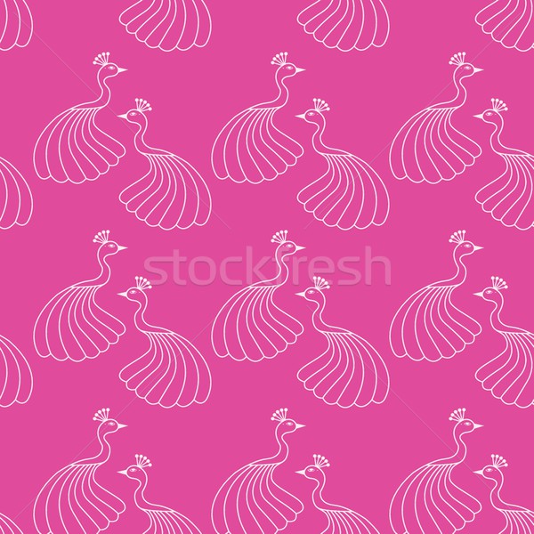 Seamless pattern of beautiful  magic peacocks Stock photo © mcherevan
