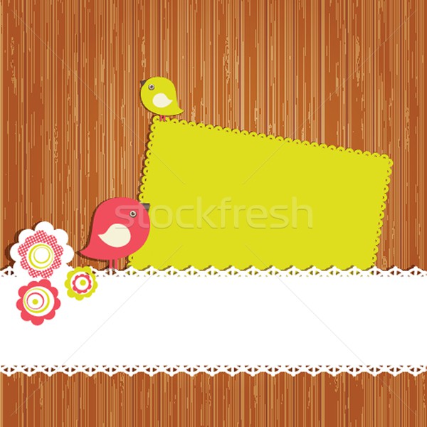 Invitation de mariage deux cute cygne oiseaux mariée [[stock_photo]] © mcherevan