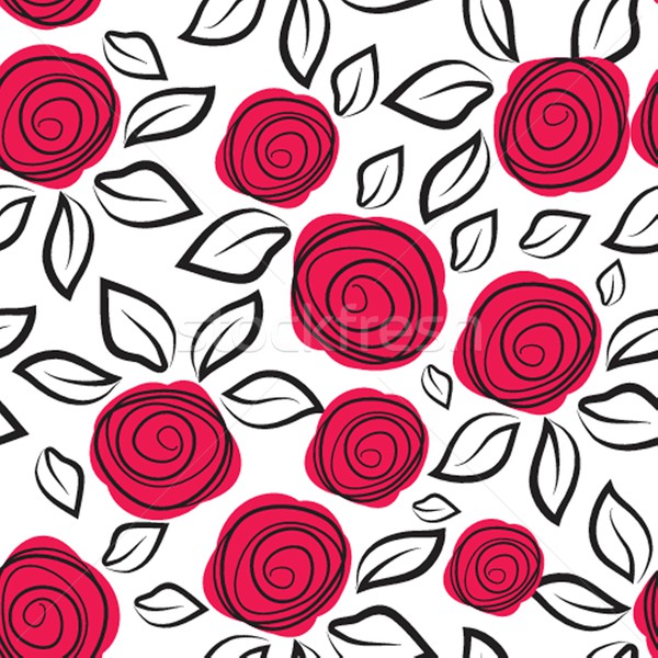 Seamless pattern with abstract rose flowers. Stock photo © mcherevan