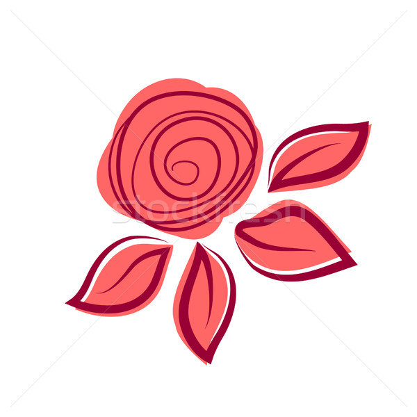 Abstract exotic rose flower. Logotype design for flower shop, beauty salon, travel agency and other Stock photo © mcherevan