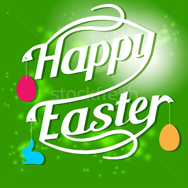 Happy easter card with bright flowers Stock photo © mcherevan