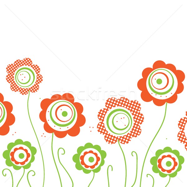 Stock fotó: Klasszikus · kártya · kézzel · rajzolt · virágok · üdvözlőlap · papír