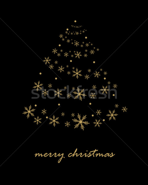 Abstract golden christmas tree on black background. vector illustration ©  mcherevan (#6522752) | Stockfresh