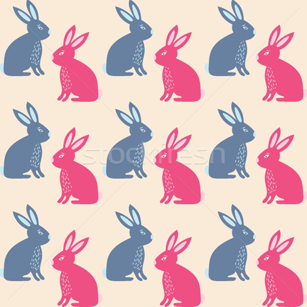 Rabbit seamless texture, endless vector illustration Stock photo © mcherevan