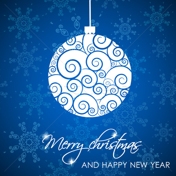 Abstract   christmas  background. Christmas Snowflakes and ball for on blue background Stock photo © mcherevan