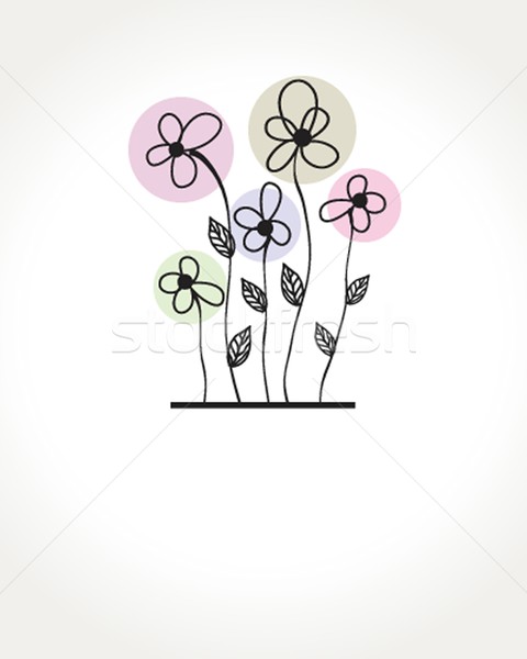 Stock photo: Vintage vector frame on floral background